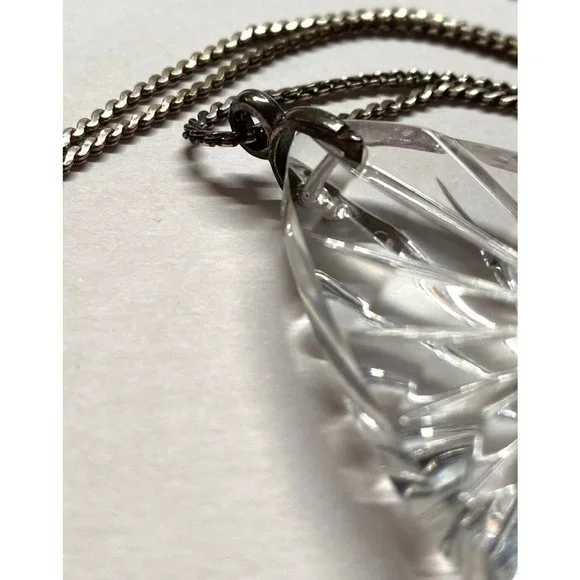 Waterford Crystal Pendant Necklace, Teardrop Pendant, Vintage Crystal Necklace, - Picture 3 of 5